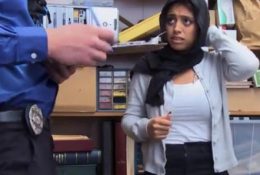 Repressed Busty thief in hijab fucked